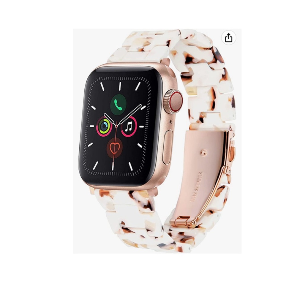 Apple Watch band. Link. White marble. 42mm.